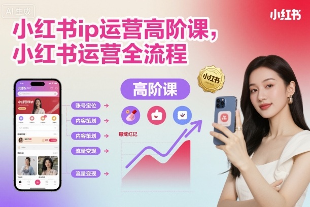 小红书ip运营高阶课,小红书运营全流程-甄选网创