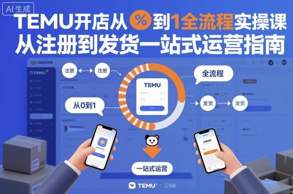 TEMU开店从0到1全流程实操课,从注册到发货一站式运营指南-甄选网创