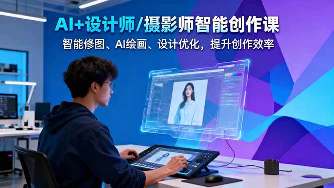 (16398期)AI+设计师/摄影师智能创作课:智能修图、AI绘画、设计优化,提升创作效率-甄选网创