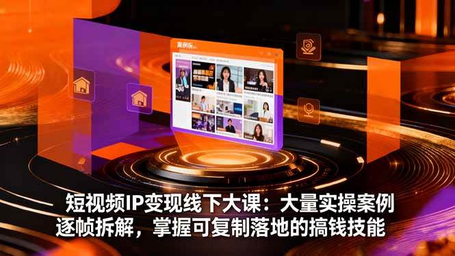 (16410期)短视频IP变现线下大课:大量实操案例逐帧拆解,掌握可复制落地的搞钱技能