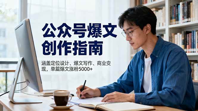 (16380期)公众号爆文创作指南,涵盖定位设计+爆文写作+商业变现,单篇爆文涨粉5000+-甄选网创
