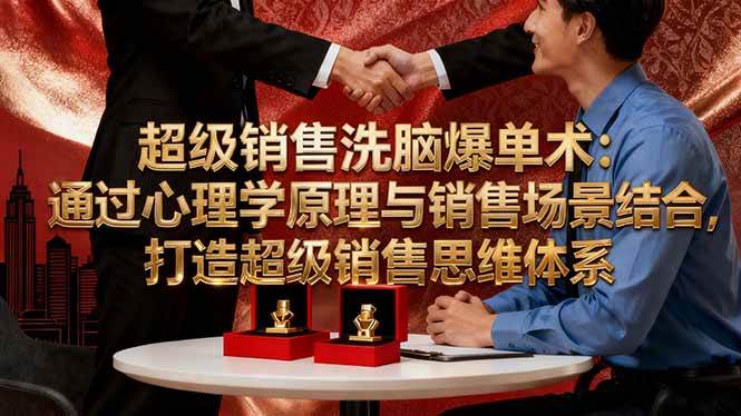 (16370期)超级销售洗脑爆单术:通过心理学原理与销售场景结合,打造超级销售思维体系-甄选网创