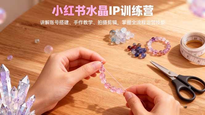 (16475期)小红书水晶IP训练营,讲解账号搭建、手作教学、拍摄剪辑,全流程运营技能-甄选网创