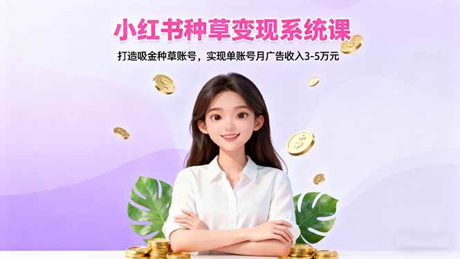 (16468期)小红书种草变现系统课:打造吸金种草账号,实现单账号月广告收入3-5万元-甄选网创