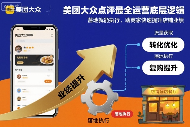 美团大众点评最全运营底层逻辑,落地就能执行,助商家快速提升店铺业绩-甄选网创