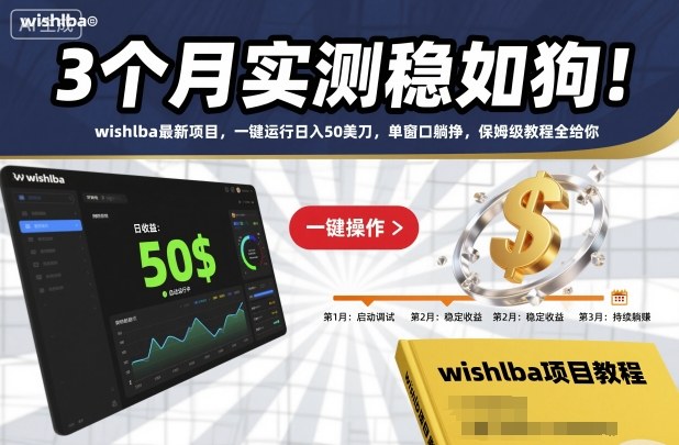 3个月实测稳如狗!wishlba最新项目,一键运行日入50美刀,单窗口躺挣,保姆级教程全给你【揭秘】-甄选网创