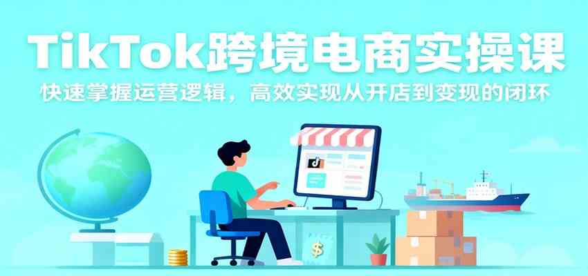 TikTok跨境电商实操课,快速掌握运营逻辑,高效实现从开店到变现的闭环-甄选网创
