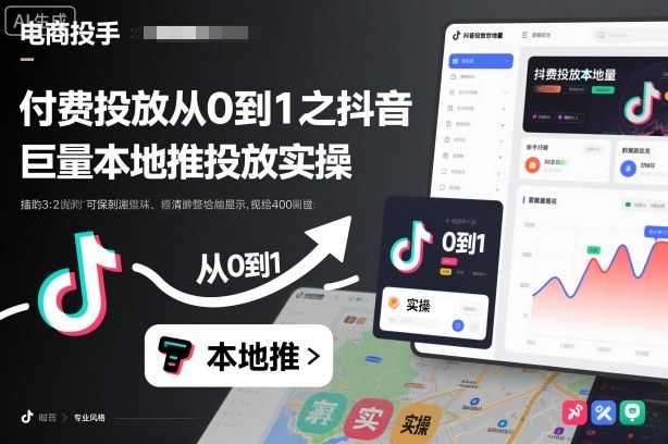 付费投放从0到1之抖音巨量本地推投放实操-甄选网创