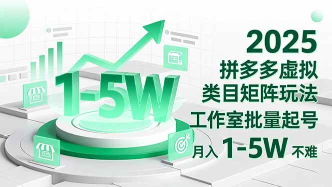 (16548期)2025 拼多多虚拟类目矩阵玩法,工作室批量起号,月入 1-5W 不难-甄选网创