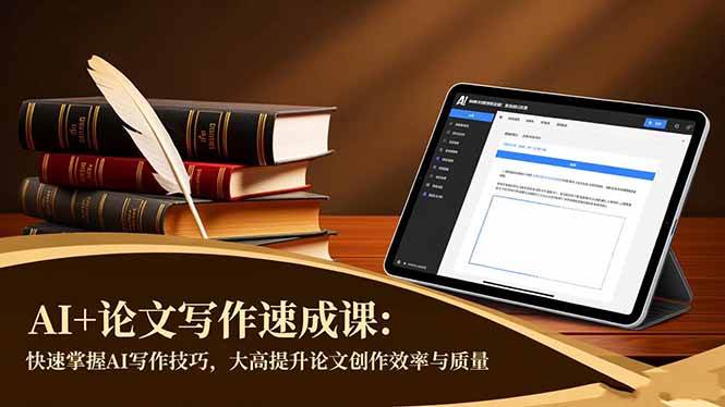 (16568期)AI+论文写作速成课:快速掌握AI写作技巧,大幅提升论文创作效率与质量-甄选网创