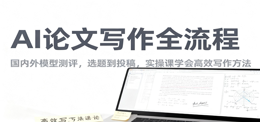 AI论文写作全流程,国内外模型测评,选题到投稿,实操课学高效写作方法-甄选网创