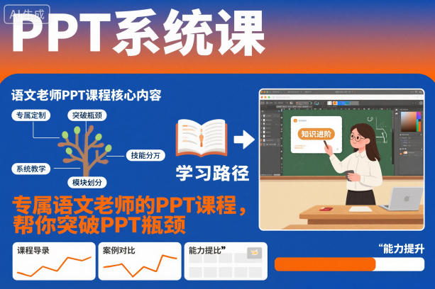 PPT系统课,专属语文老师的PPT课程,帮你突破PPT瓶颈-甄选网创