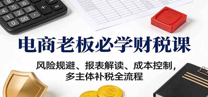 电商老板必学财税课:风险规避、报表解读、成本控制,多主体补税全流程-甄选网创