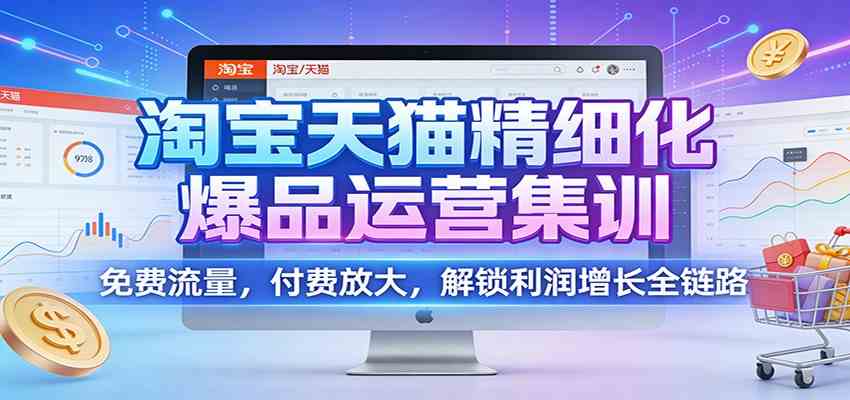 淘宝天猫精细化爆品运营集训:免费流量,付费放大,解锁利润增长全链路-甄选网创