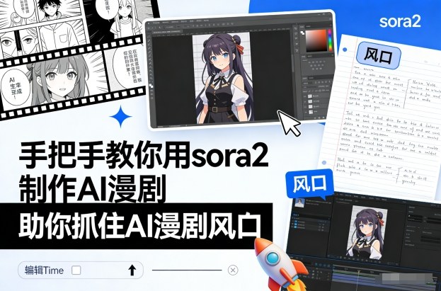 手把手教你用sora2制作AI漫剧,助你抓住AI漫剧风口-甄选网创