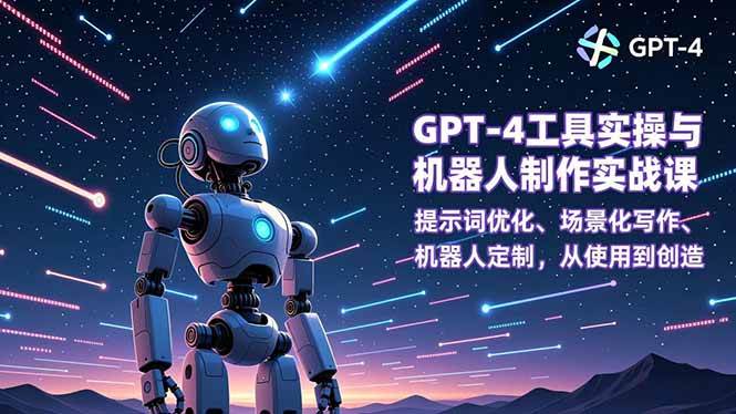 (16837期)GPT-4工具实操与机器人制作实战课:提示词优化、场景化写作、机器人定制,从使用到创造-甄选网创