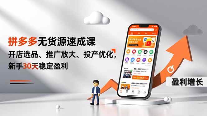 (16785期)拼多多无货源速成课,开店选品、推广放大、投产优化,新手30天稳定盈利-甄选网创