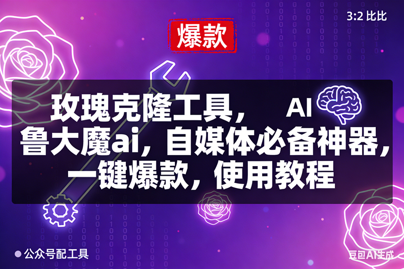 (16855期)玫瑰克隆,鲁大魔ai,自媒体必备神器,一键爆款工具,详细介绍和。使用教程-甄选网创