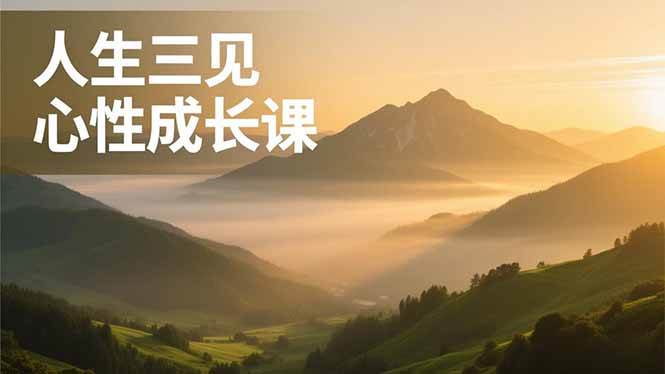 (16897期)人生三见心性成长课,见天地众生自己,搞透人性安顿身心,活出清晰自我,内在富足无价-甄选网创