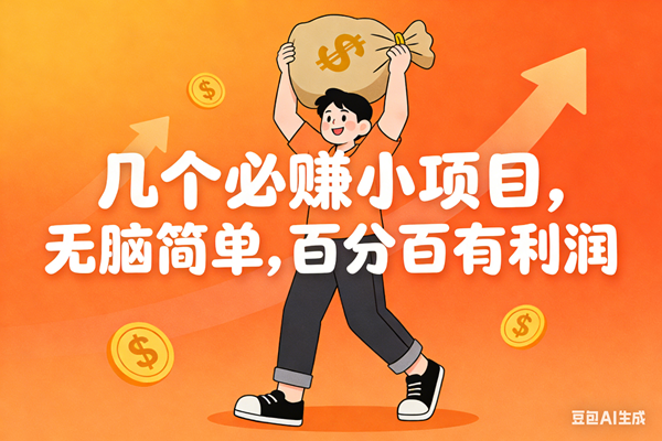 (16918期)几个必赚小项目,无脑简单,百分百有利润,副业首选,日入200+
