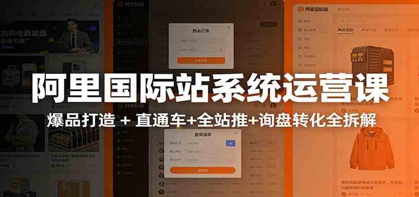 阿里国际站运营实战课:从店铺布局到TOP10旺铺,数据化运营,推广全攻略-甄选网创