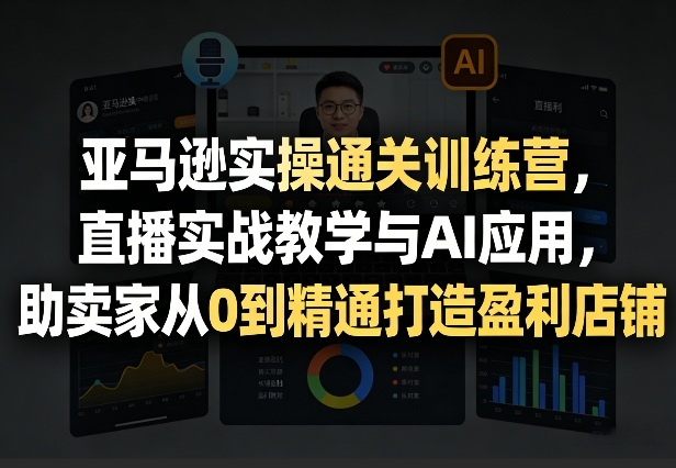 亚马逊实操通关训练营,直播实战教学与AI应用,助卖家从0到精通打造盈利店铺(更新3月23日)-甄选网创