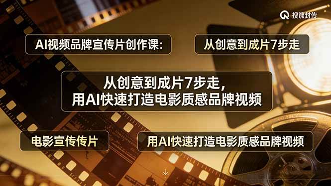 (17697期)AI视频品牌宣传片创作课:从创意到成片7步走,用AI快速打造电影质感品牌视频-甄选网创