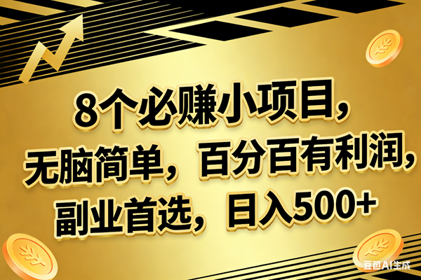 (17793期)10个必赚的小项目,百分百有利润,无脑简单,副业首选,日入300+-甄选网创