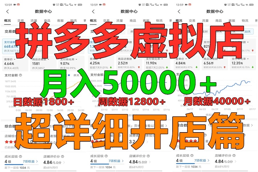 拼多多虚拟电商训练营月入40000+你也行，暴利稳定长久，副业首选-甄选网创