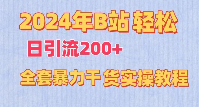 2024年B站轻松日引流200+的全套暴力干货实操教程【揭秘】-甄选网创