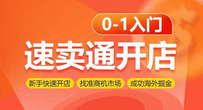 速卖通开店0-1入门，新手快速开店 找准商机市场 成功海外掘金-甄选网创