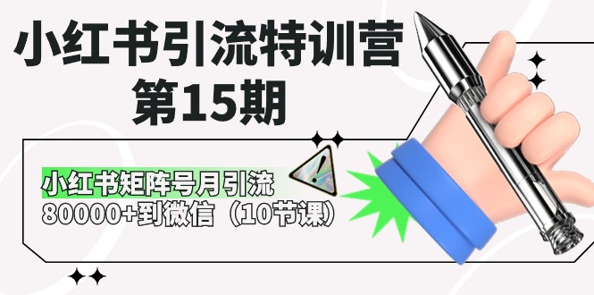 小红书引流特训营第15期，小红书矩阵号月引流80000+到微信（10节课）-甄选网创