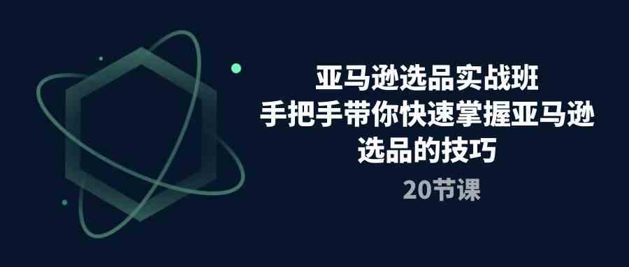 亚马逊选品实战班，手把手带你快速掌握亚马逊选品的技巧（20节课）-甄选网创