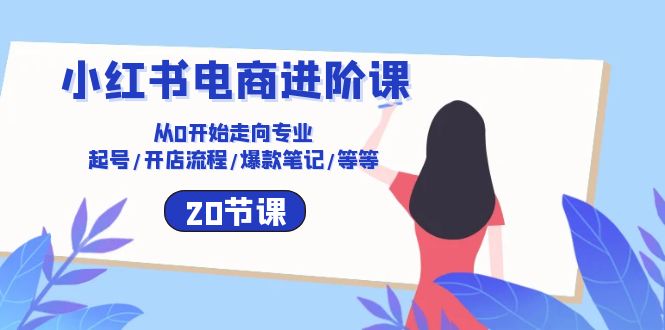 小红书电商进阶课：从0开始走向专业 起号/开店流程/爆款笔记/等等（20节）-甄选网创