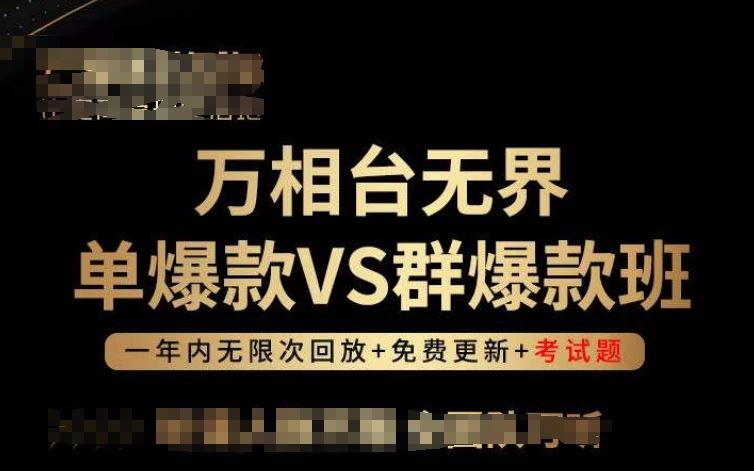 万相台无界单爆款VS群爆款班，选择大于努力，让团队事半功倍!-甄选网创