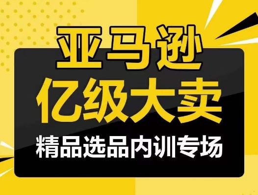 亚马逊亿级大卖-精品选品内训专场，亿级卖家分享选品成功之道-甄选网创