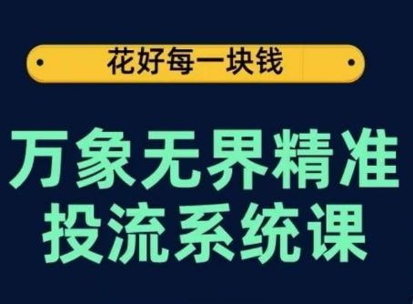 万象无界精准投流系统课，从关键词到推荐，从万象台到达摩盘，从底层原理到实操步骤-甄选网创