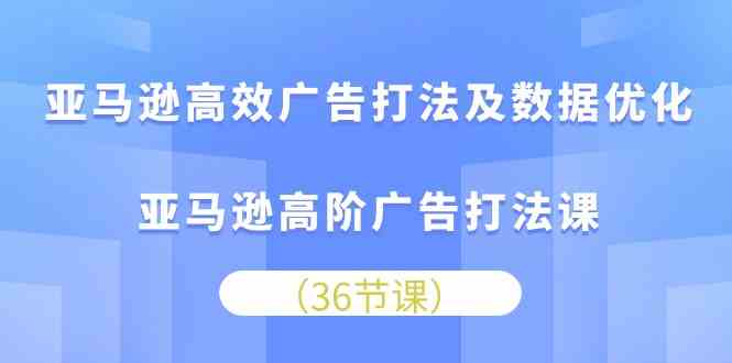 亚马逊高效广告打法及数据优化，亚马逊高阶广告打法课（36节）-甄选网创