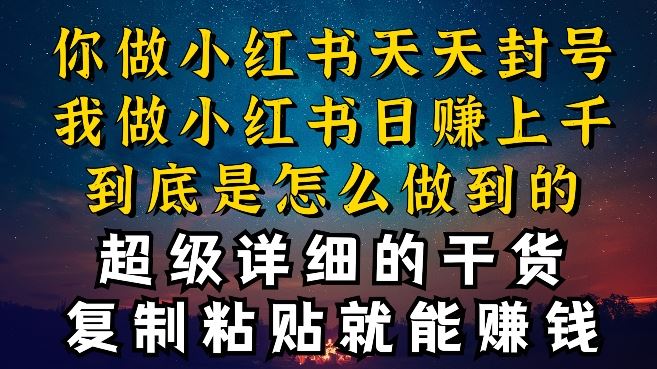 都知道小红书能引流私域变现，可为什么我能一天引流几十人变现上千，但你却频频封号违规被限流【揭秘】-甄选网创