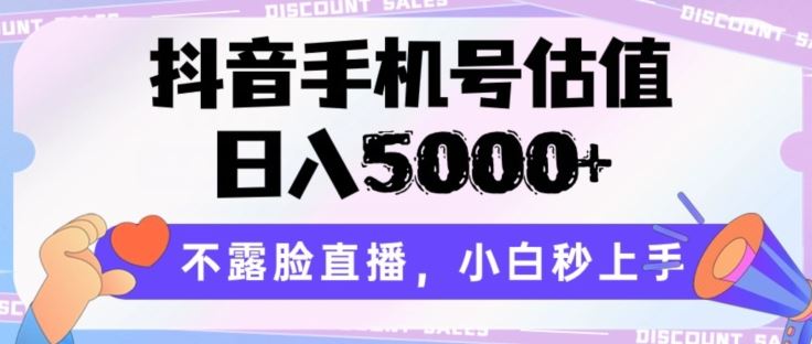 抖音手机号估值，日入5000+，不露脸直播，小白秒上手【揭秘】-甄选网创