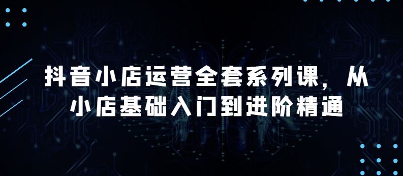 抖音小店运营全套系列课，全新升级，从小店基础入门到进阶精通，系统掌握月销百万小店的核心秘密-甄选网创