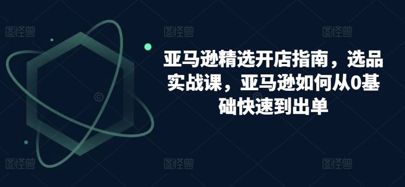 亚马逊精选开店指南，选品实战课，亚马逊如何从0基础快速到出单-甄选网创