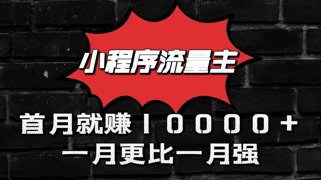 小程序流量主首月就赚10000+，一月更比一月强！小本创业首选-甄选网创