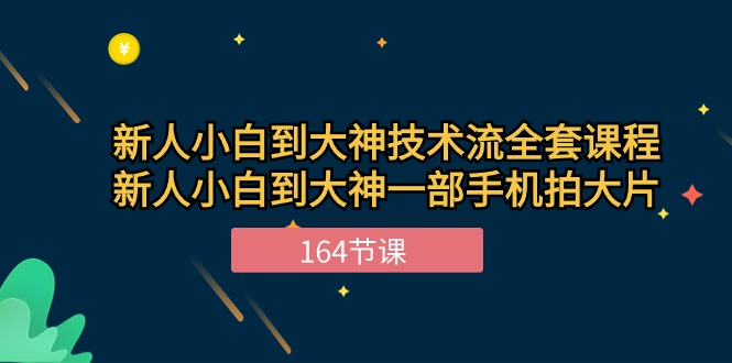 新手小白到大神技术流全套课程，新人小白到大神一部手机拍大片（164节）-甄选网创