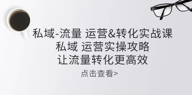 私域流量运营&转化实操课：私域运营实操攻略，让流量转化更高效-甄选网创