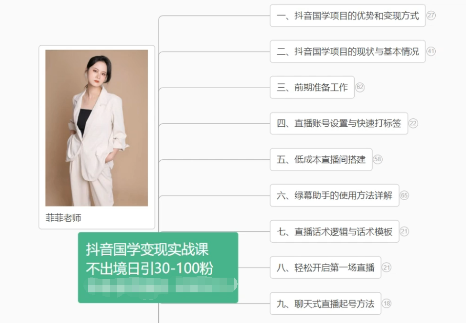 抖音国学变现项目：不出境日引30-100粉实战课程-甄选网创