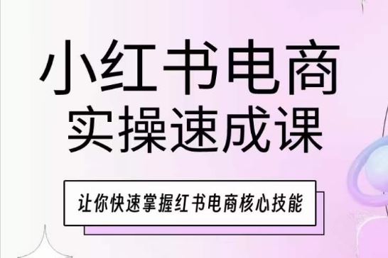 小红书电商实操速成课，让你快速掌握红书电商核心技能-甄选网创