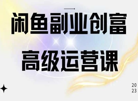 闲鱼电商运营高级课程，一部手机学会闲鱼开店赚钱-甄选网创