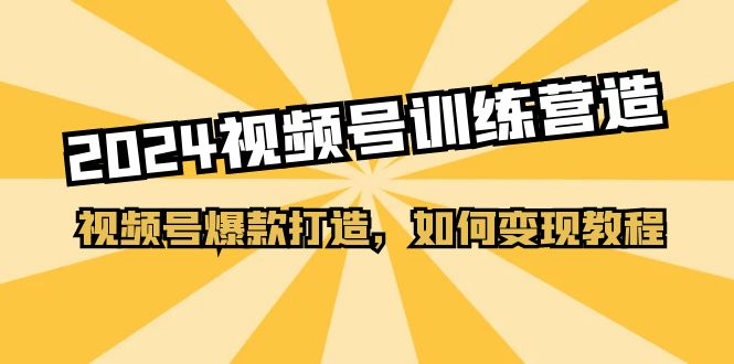 2024视频号训练营，视频号爆款打造，如何变现教程（20节课）-甄选网创