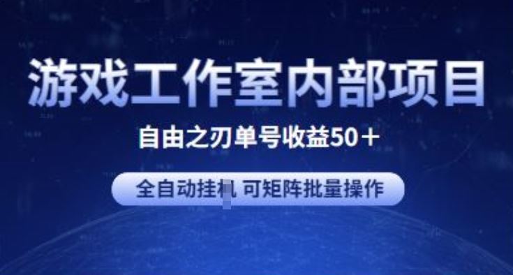 游戏工作室内部项目 自由之刃2 单号收益50+ 全自动挂JI 可矩阵批量操作【揭秘】-甄选网创